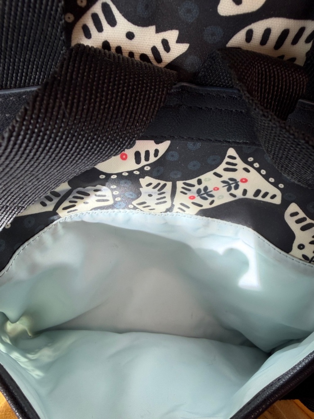 RADLEY LONDON Black Backpack with Cream Scotty Dog Print and Red Accents - Picture 14 of 16